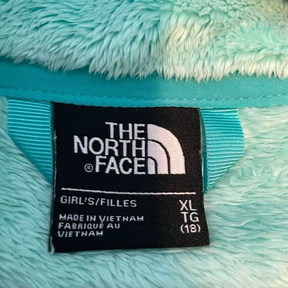 The North Face Pile Fleece Jacket Mint Green Zip Up Girls XL 18 - Picture 3 of 10
